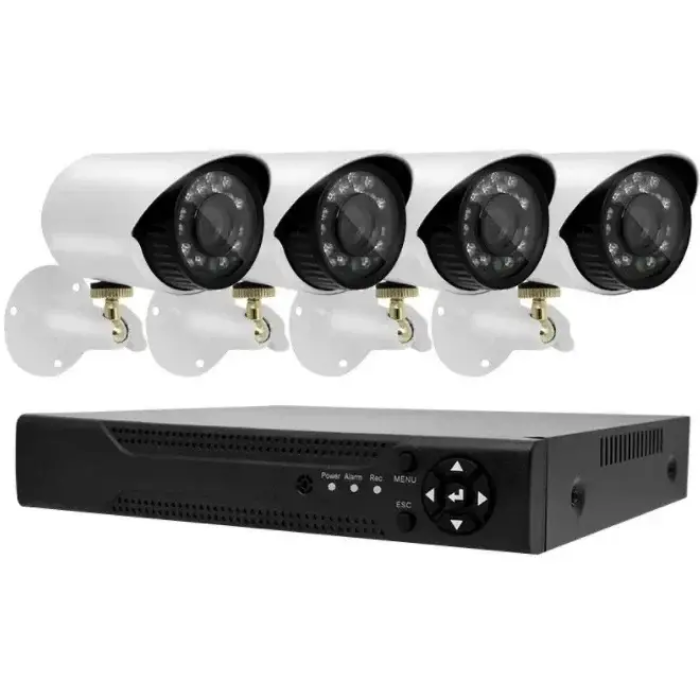 Набор уличных камер видеонаблюдения DVR KIT 7004 AHD 4ch Gibrid регистратор и камера для дома
