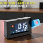 Настольные электронные часы с LED-дисплеем, проекцией времени, будильником и измерением климата