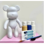 Набор для творчества с красками Медвежонок 23 см BOSHO Bear YELLOW Флюидный Мишка и 3 краски в комплекте