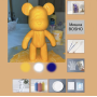 Набор для творчества с красками Медвежонок 23 см BOSHO Bear YELLOW Флюидный Мишка и 3 краски в комплекте
