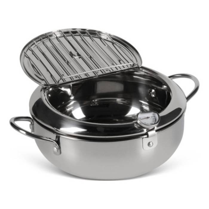 Фритюрница из нержавеющей стали на 2.2 л с термометром Fryer Pot Кастрюля для фритюрницы