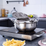 Фритюрница из нержавеющей стали на 2.2 л с термометром Fryer Pot Кастрюля для фритюрницы