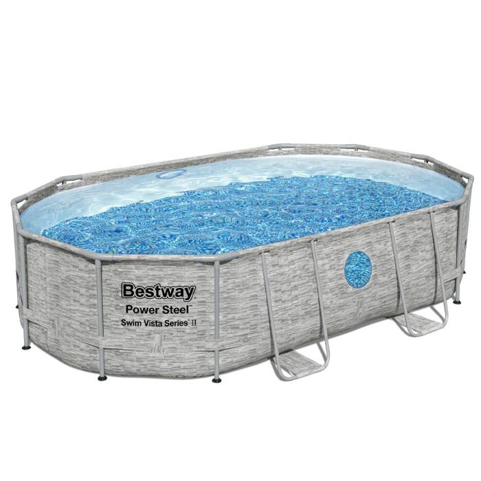Каркасный бассейн Bestway 56946 488х305х107 см с фильтром и тентом на 10949 л Ротанг