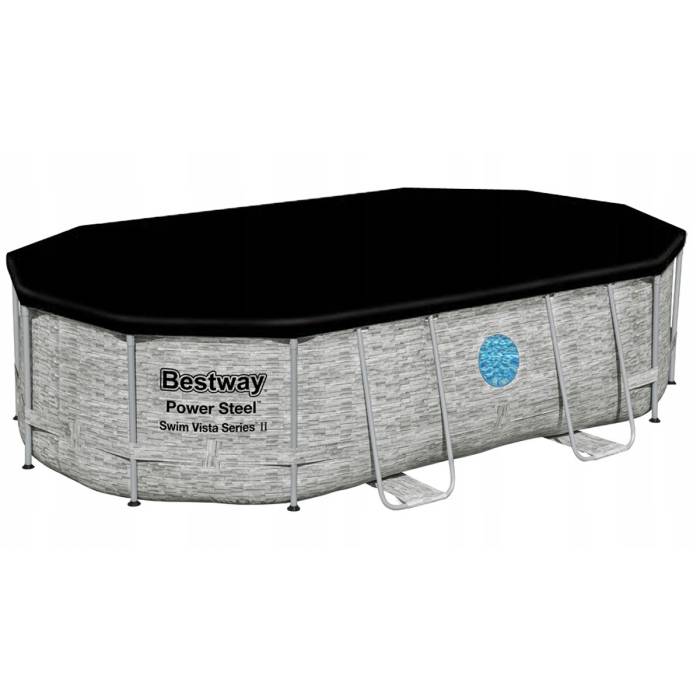 Каркасный бассейн Bestway 56946 488х305х107 см с фильтром и тентом на 10949 л Ротанг