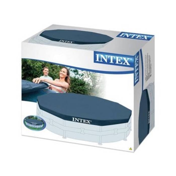 Захисний тент для каркасного круглого басейну Intex 457 см 28032 синій