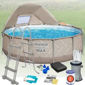 Каркасный круглый бассейн 11133 литров Bestway 561FY 396x107 см С фильтр-насосом на 2006 л/ч Каркасный круглый бассейн 11133 литров Bestway 561FY 396x107 см С фильтр-насосом на 2006 л/ч